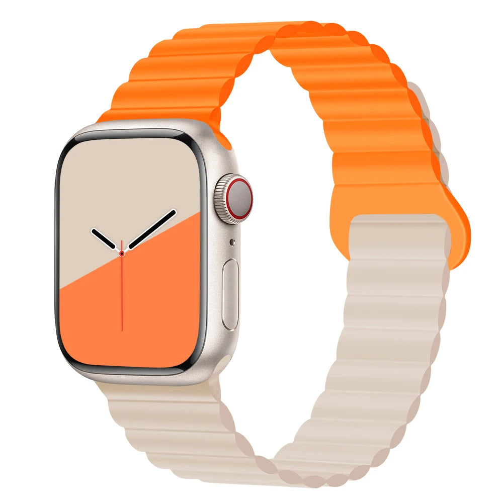 Silicone Magnetic Strap for Apple Watch Band 44Mm 45Mm 49Mm 40Mm 41Mm 38Mm 42Mm Bracelet Iwatch Series 8 9 3 5 4 SE 6 7 Ultra 2