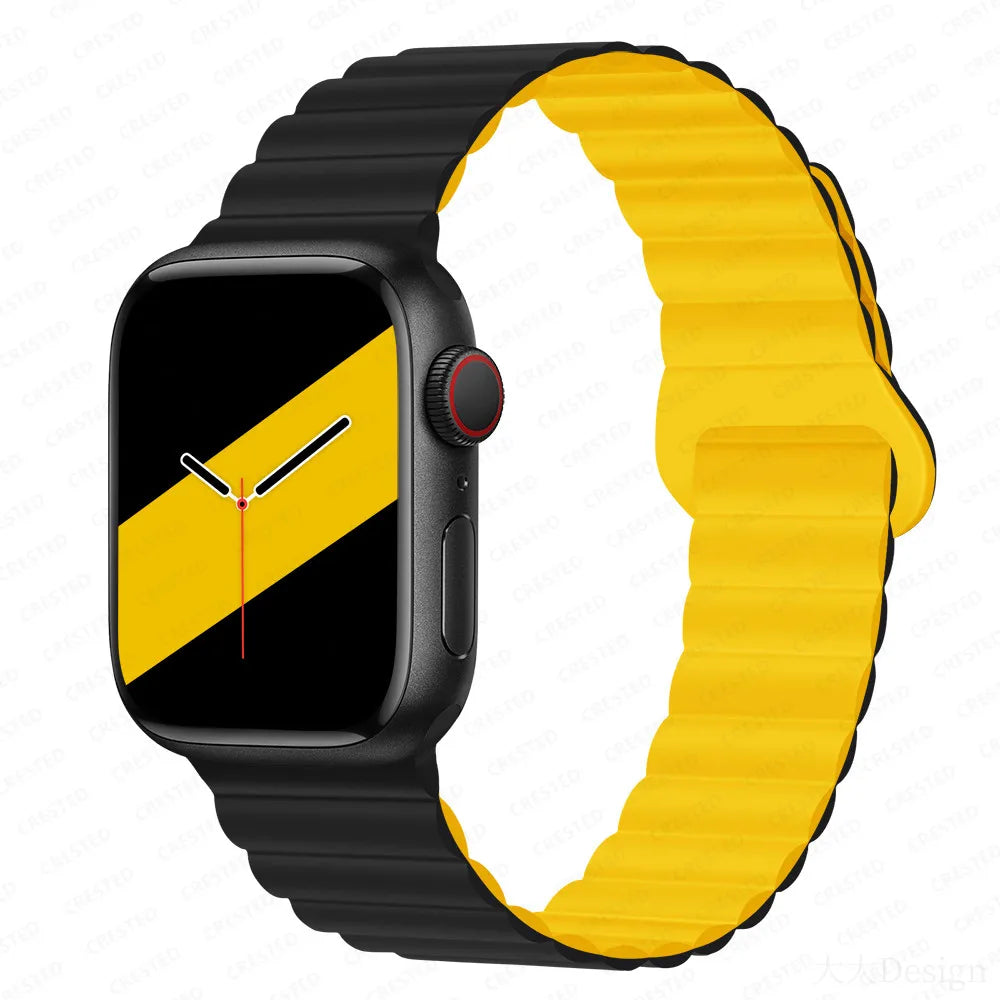 Silicone Magnetic Strap for Apple Watch Band 44Mm 45Mm 49Mm 40Mm 41Mm 38Mm 42Mm Bracelet Iwatch Series 8 9 3 5 4 SE 6 7 Ultra 2