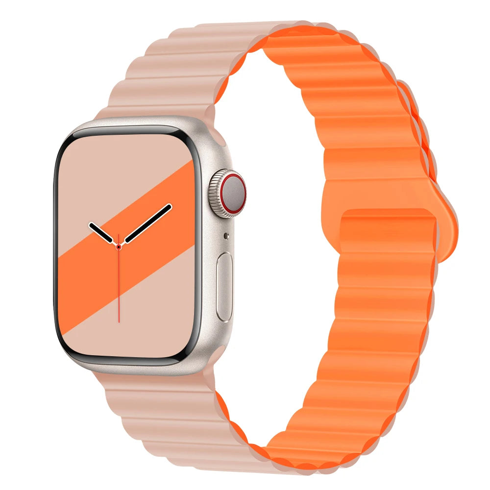 Silicone Magnetic Strap for Apple Watch Band 44Mm 45Mm 49Mm 40Mm 41Mm 38Mm 42Mm Bracelet Iwatch Series 8 9 3 5 4 SE 6 7 Ultra 2