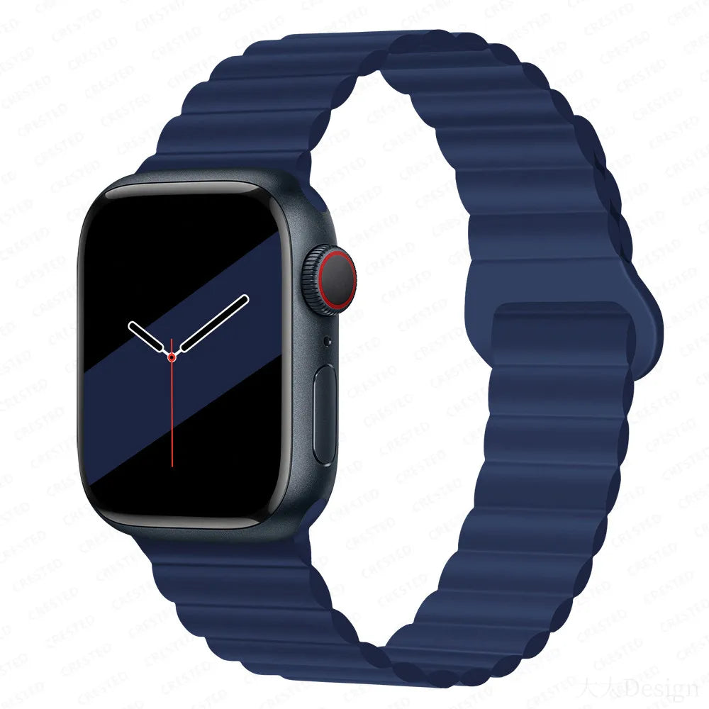 Silicone Magnetic Strap for Apple Watch Band 44Mm 45Mm 49Mm 40Mm 41Mm 38Mm 42Mm Bracelet Iwatch Series 8 9 3 5 4 SE 6 7 Ultra 2