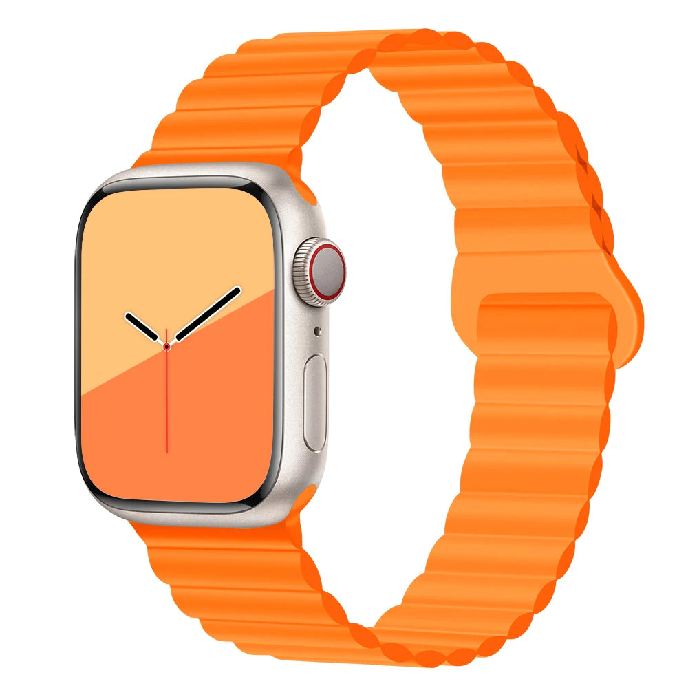 Silicone Magnetic Strap for Apple Watch Band 44Mm 45Mm 49Mm 40Mm 41Mm 38Mm 42Mm Bracelet Iwatch Series 8 9 3 5 4 SE 6 7 Ultra 2