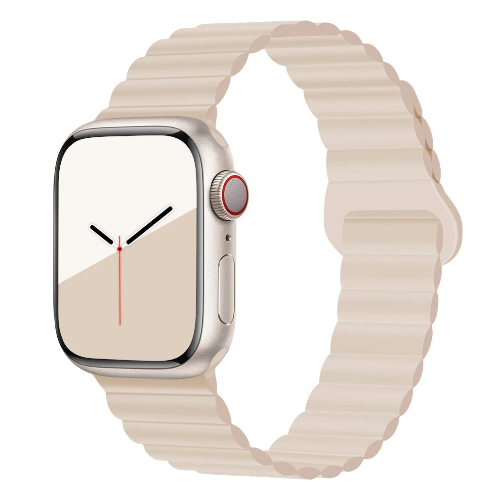 Silicone Magnetic Strap for Apple Watch Band 44Mm 45Mm 49Mm 40Mm 41Mm 38Mm 42Mm Bracelet Iwatch Series 8 9 3 5 4 SE 6 7 Ultra 2