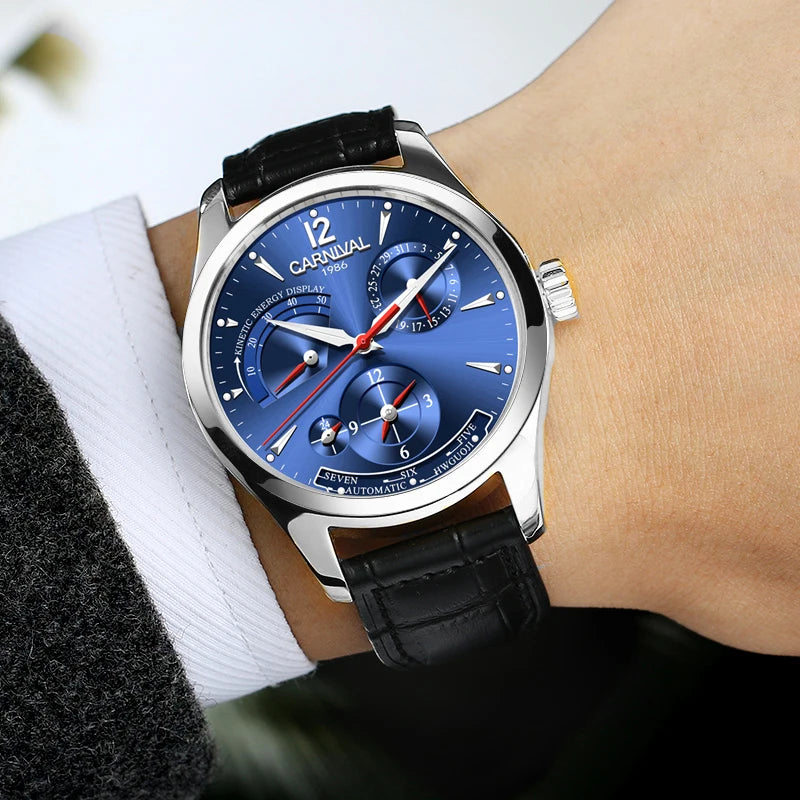 New Dual Time Zone Watches for Men Automatic Multifunction Men Mechanical Wristwatches Sapphire Calendar Montre Homme