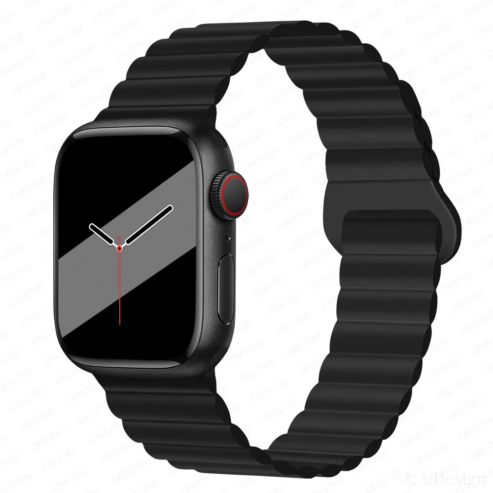 Silicone Magnetic Strap for Apple Watch Band 44Mm 45Mm 49Mm 40Mm 41Mm 38Mm 42Mm Bracelet Iwatch Series 8 9 3 5 4 SE 6 7 Ultra 2