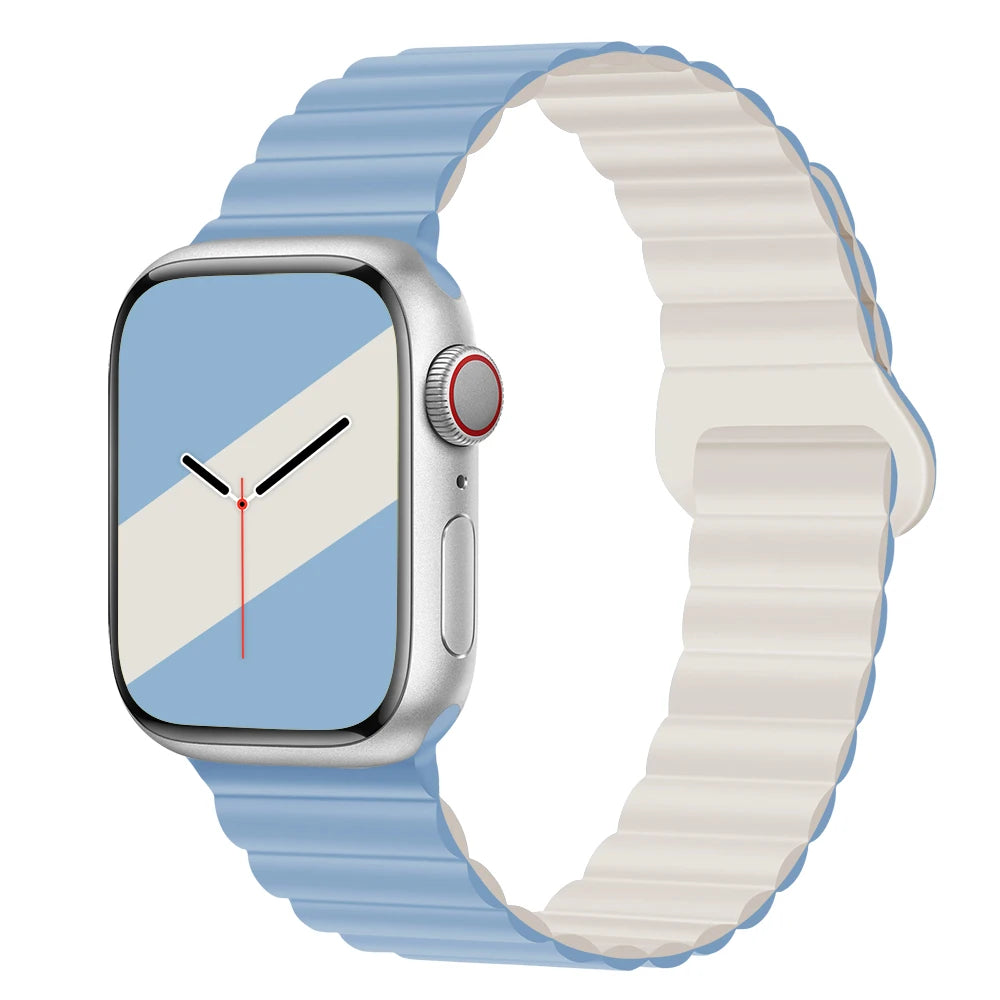 Silicone Magnetic Strap for Apple Watch Band 44Mm 45Mm 49Mm 40Mm 41Mm 38Mm 42Mm Bracelet Iwatch Series 8 9 3 5 4 SE 6 7 Ultra 2