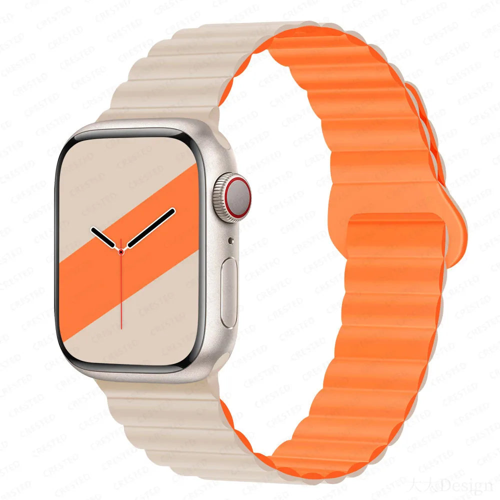 Silicone Magnetic Strap for Apple Watch Band 44Mm 45Mm 49Mm 40Mm 41Mm 38Mm 42Mm Bracelet Iwatch Series 8 9 3 5 4 SE 6 7 Ultra 2