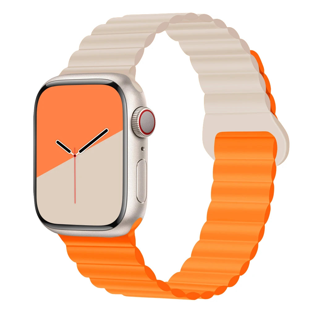 Silicone Magnetic Strap for Apple Watch Band 44Mm 45Mm 49Mm 40Mm 41Mm 38Mm 42Mm Bracelet Iwatch Series 8 9 3 5 4 SE 6 7 Ultra 2