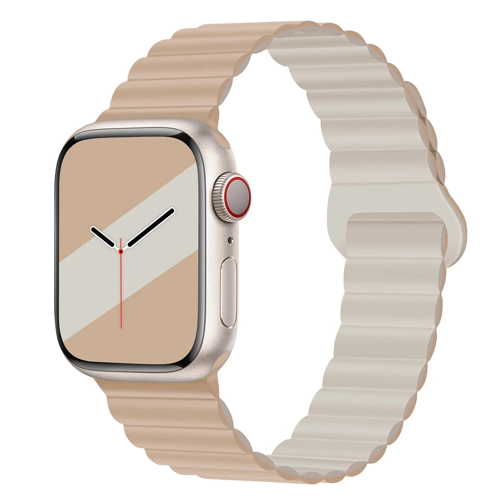 Silicone Magnetic Strap for Apple Watch Band 44Mm 45Mm 49Mm 40Mm 41Mm 38Mm 42Mm Bracelet Iwatch Series 8 9 3 5 4 SE 6 7 Ultra 2