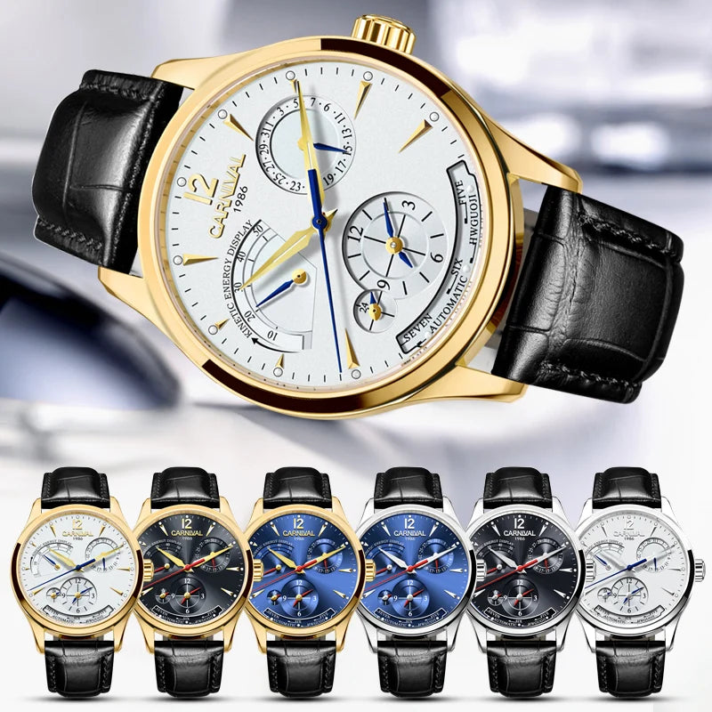 New Dual Time Zone Watches for Men Automatic Multifunction Men Mechanical Wristwatches Sapphire Calendar Montre Homme