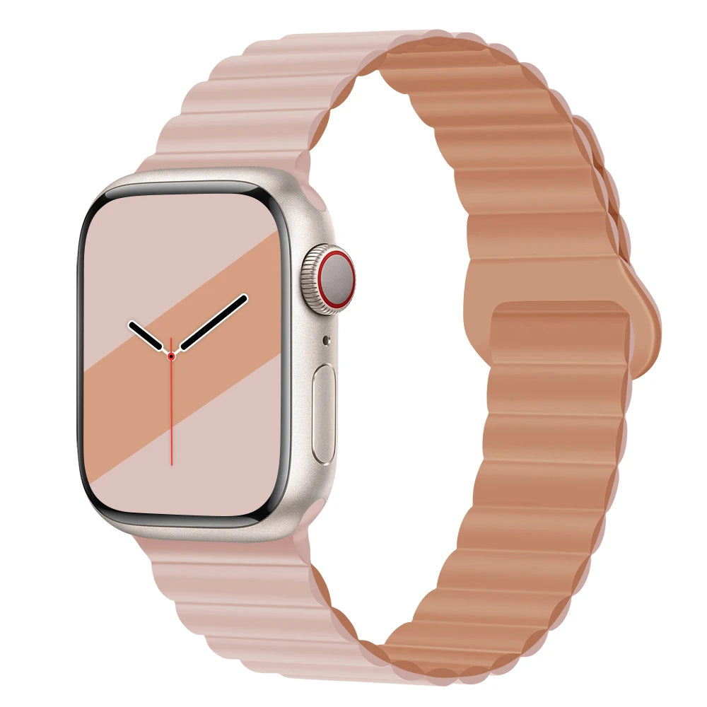 Silicone Magnetic Strap for Apple Watch Band 44Mm 45Mm 49Mm 40Mm 41Mm 38Mm 42Mm Bracelet Iwatch Series 8 9 3 5 4 SE 6 7 Ultra 2