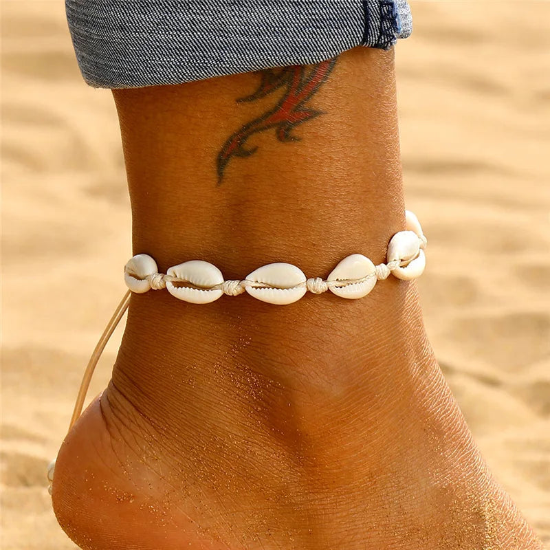 Bohemian Anklets for Women Summer Beach Barefoot Bracelet Ankle on Leg Ankle Strap Foot Jewelry Beads Accessories